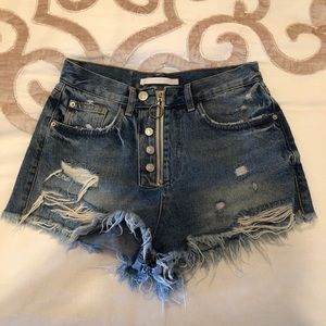 Zara high waisted shorts denim